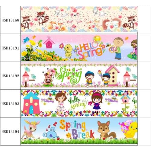 HSDRibbon free shipping 3" 75mm heat transfer printed hsd-design series Grosgrain Ribbon 50Yards/Roll
