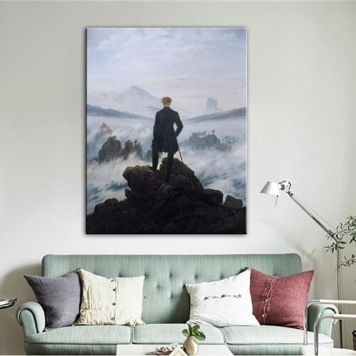 Wanderer Above The Sea Of Fog Famous Canvas Paintings Reproductions Canvas Art Posters And Prints Wall Pictures For Living Room