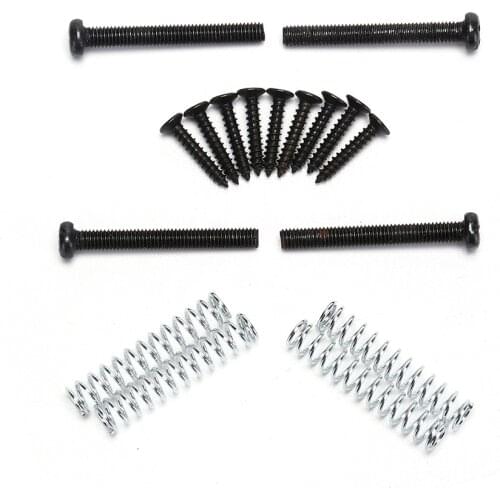 12Pcs Guitar Humbucker Pickup Ring+Mounting Screws Set Kits Height Screw W/Spring Black Easy Install Accessories