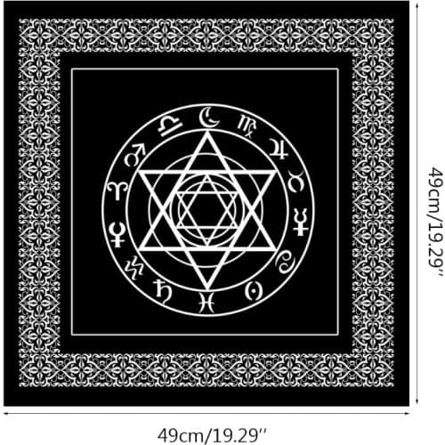 Y1UC Tarot Table Altar Cloth Metaphysical Board Game Mat Square Pendulum Divination Altar Tablecloth Board Game Card Pad
