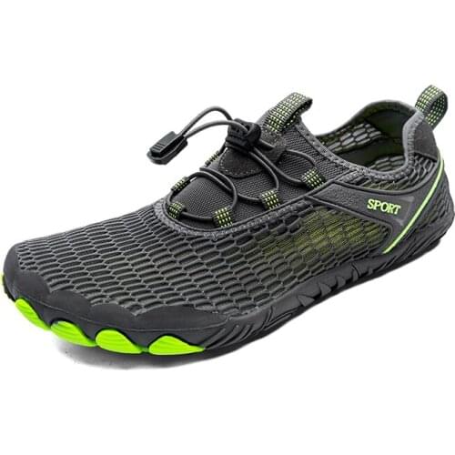 Summer Outdoor Sport Aqua Shoes Swimming Hiking Upstream Water Shoes Mesh Breathable Non-slip Mens Sneakers Male Wading Shoes