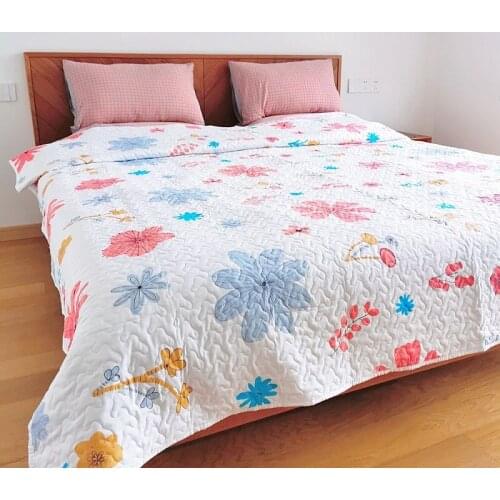 200*230cm Flower Summer Quilt Breathable Four Seasons Nap Cover Blanket Double Children Adult Quilted