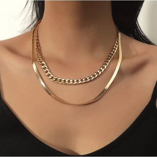 Punk Multilayer Snake Chain Necklace Golden Clavicle Necklaces Exaggerated Retro Choker Women Hip Hop Rock Party Gifts Jewelry
