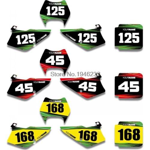 NICECNC Custom Number Plate Backgrounds Graphics Sticker & Decal Fit For Kawasaki KDX200 KDX220 1995-2008 KDX 200 220