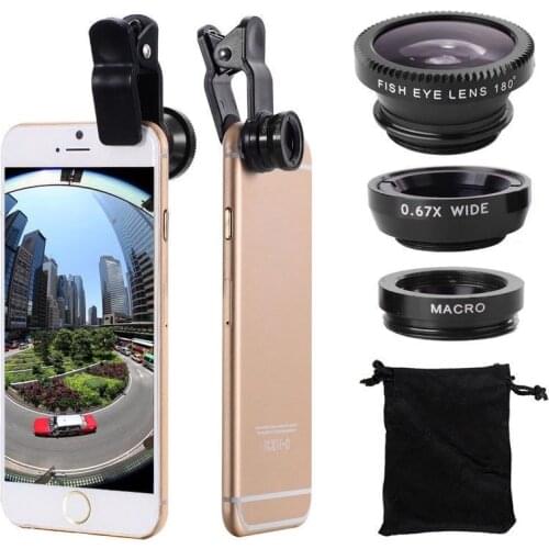 Fish Eye Lens Wide Angle Macro Fisheye Lens Zoom For iphone 7 8 plus XS MAX X Mobile Phone Camera Lens Kit ojo de pez para movil
