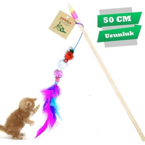 Petviya Zilli, Pompon and Furry Cat Groundbait Cat Toy 50 Cm 299059867