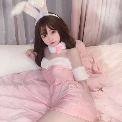 Sexy Nightdress Classic Bunny Girl Cosplay Outfit Pink Japanese Anime Rabbit Uniform Porno Party for Women Sex Lingerie AV Sets