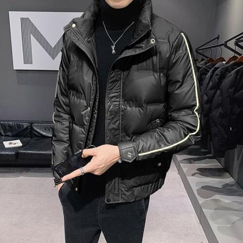 2021 Winter High Quality Down Jacket Male Fashion Parka Men White Duck Down Jacket Stand Collar Thick Warm Padded Snow Coat B346