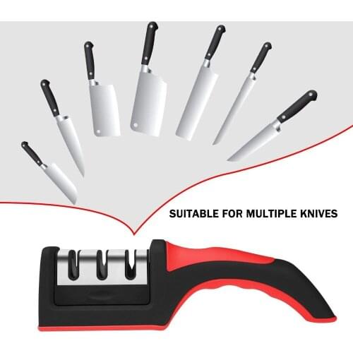 Manual Knife Sharpener 3 Stage Steel Diamond Ceramic Coated Knife Sharpener Kitchen Sharpening Tools KC0193