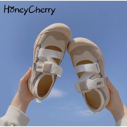 Women Sandals 2021 New Round Toe Thick Sole Simple Sports Shoes Women Platform Sandals Ladies Shoes