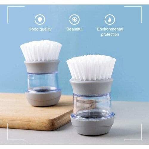 Press-type Dishwashing Brush Kitchen Brush Utensils Cleaner Press Type Non-stick Oil Automatic Hydraulic Dishwashing