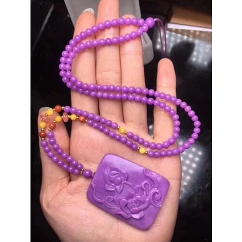 Discount!Carving Flower Natural Stone Ziyun Mother Loose Bead 1 Strand 44x34x8mm the Bead diameter 4x4mm 35g Women Neckalce Gift