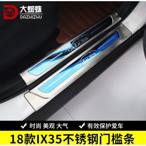 Car Styling Stainless Steel Door Sill Scuff Plate Panel Kick Step Protector Threshold For Hyundai ix35 Discovery Sport