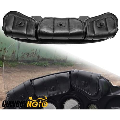 Motorcycle Windshield Bag Fairing 3 Pouch Pocket Windscreen Bag For Harley Touring Electra Street Glide Road King 1996-2013 2012