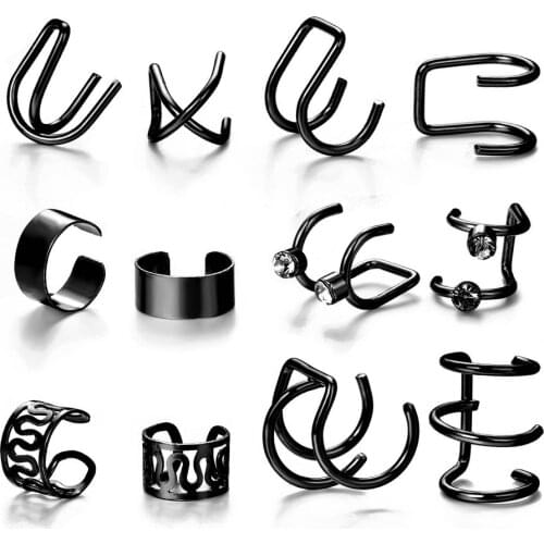 1PC Hot Punk Half Circle Ear Cuff Warp Clip on Earrings for Women U-shaped ear bones Charm Jewelry Chic Gold Tone Earring Gifts
