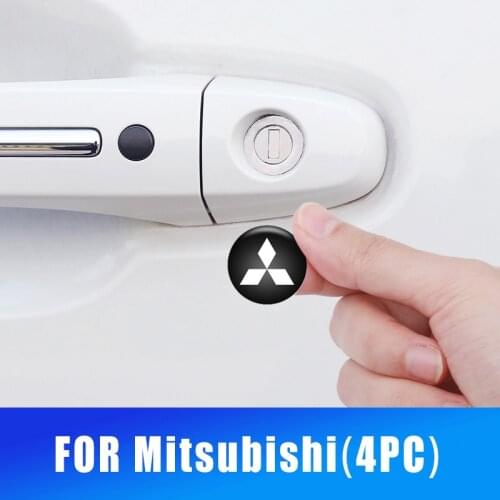 4PCS/set 20MM Car Door Keyhole Protection Stickers Decoration For Mitsubishi ralliart Lancer 9 10 Asx Outlander asx 3 Pajero