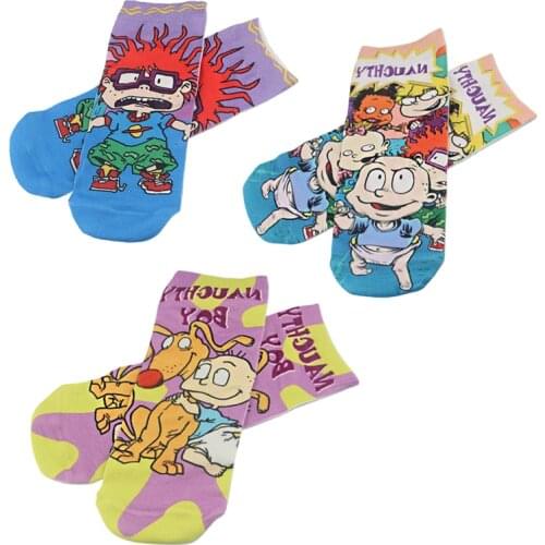 ZF1704 1pair High Quality Socks Women Men Fashion 3D Printed Cotton Socks Cartoon Socks Novelty Socks