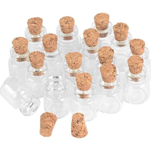 Mini Corked Glass Jar 0.7ml Reusable Travel Sub Empty Bottle Vow Perfume Craft Vials 100pcs