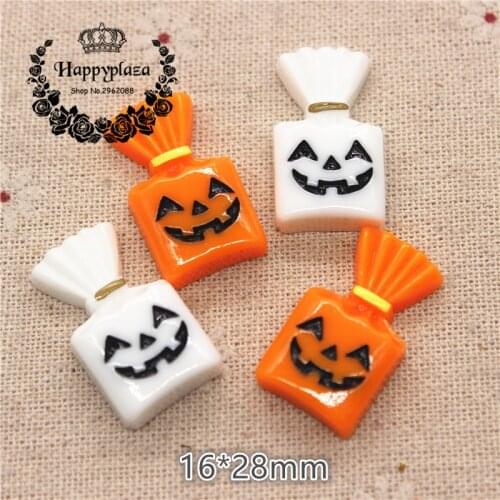 10pcs Resin Halloween Candy Flatback Cabochon Miniature Art Supply Decoration Charm Craft DIY,16*28m