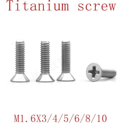 20pcs DIN965 M1.6*3/4/5/6/8/10/12 titanium phillips cross recessed flat countersunk head screw