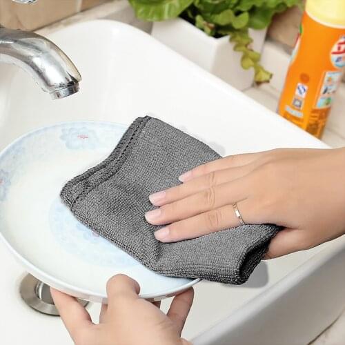 4PCS Microfiber Dish Rags Absorbent Kitchen Wash Dish Cloths Fast Drying Cleaning Cloth