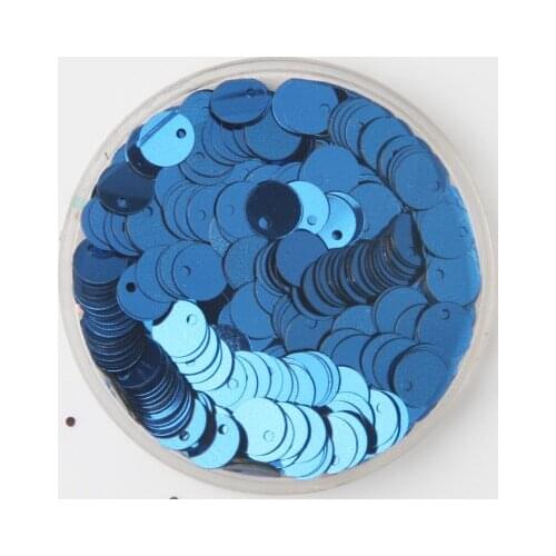 50g (4000pcs) 6mm Blue Flat Round Sequins For Craft PVC DIY Garment Sewing Wedding Accessories With 1 Side Hole Spangles