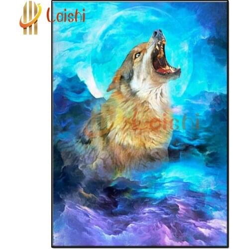 5d diy diamond painting Fantasy wolf, abstract cloud mosaic diamond crystal painting full square round diamond embroidery art