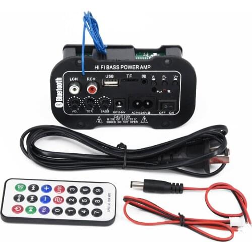 Car Bluetooth Amplifier Car Bluetooth HiFi Bass Power AMP Stereo Digital Amplifier USB TF Remote