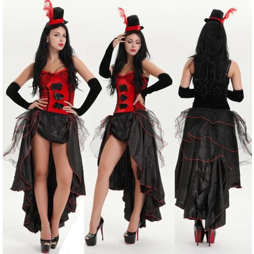 FREE SHIPPING S-2XL Burlesque Queen Fancy Dress Costume Girl Dance Outfit with hat