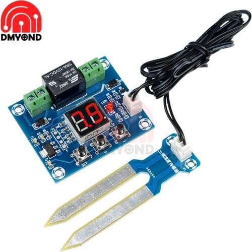 Humidity Controller Soil Sensor Module Precise Automatic Control Irrigation System Red Digital Display 20-99%RH