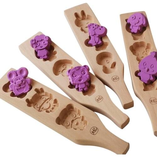 XUNZHE Wooden Kitchen Baking Mold Twelve Animal Zodiac Molds Moon Cakes Model Rice Cakes Cookies Muffins Mold Make Pastry Helper