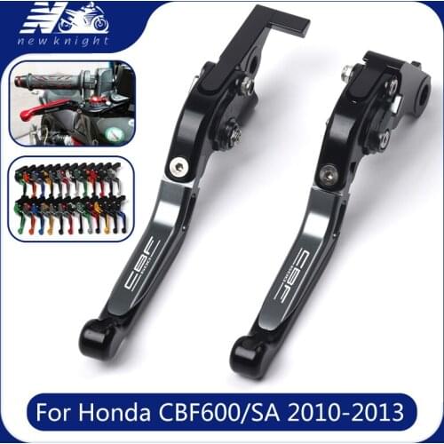 For Honda CBF600/SA 2010-2013 Laser logo(CBF600) Motorcycle CNC Aluminum Adjustable Foldable Brake Clutch Lever Accessories