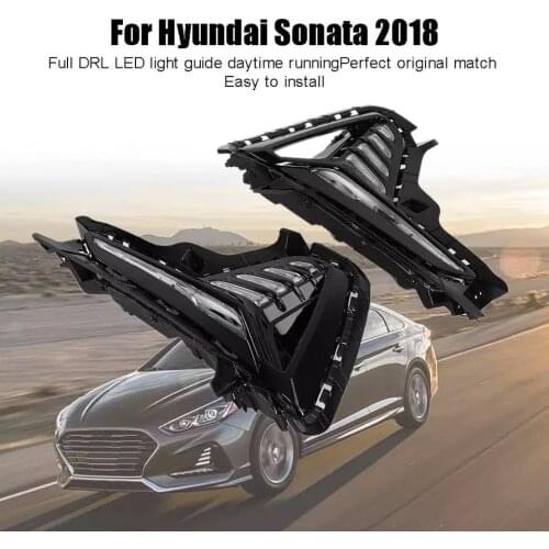 1Pair Car Daytime Running Light DRL LED Daylight Fog Lamp for Hyundai Sonata 2018 2019 2020 12V White LED