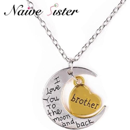 "I Love You To The Moon And Back" Statement Necklace Charm Pendant Necklaces For Your Daughter Mon Gifts For Your Family Jewelry
