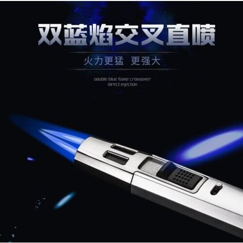 Torch Jet Gas Lighter Big Flame Metal Windproof Turbine Lighter Direct Injection Blue Flame Cigar Cigarette Gadget Men’s Gift