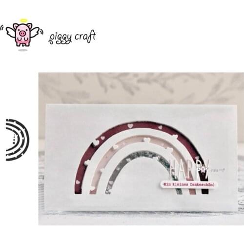 Piggy Craft metal cutting dies cut die mold Heart Rainbow Strip Scrapbook paper craft knife mould blade punch stencils dies