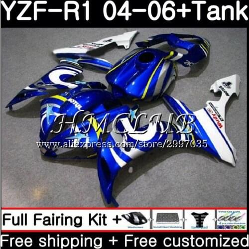 Body For YAMAHA YZF R 1 YZF-1000 glossy blue YZF 1000 YZF R1 2004 2005 2006 15HC.3 YZF1000 YZF-R1 04 06 YZFR1 04 05 06 Fairing