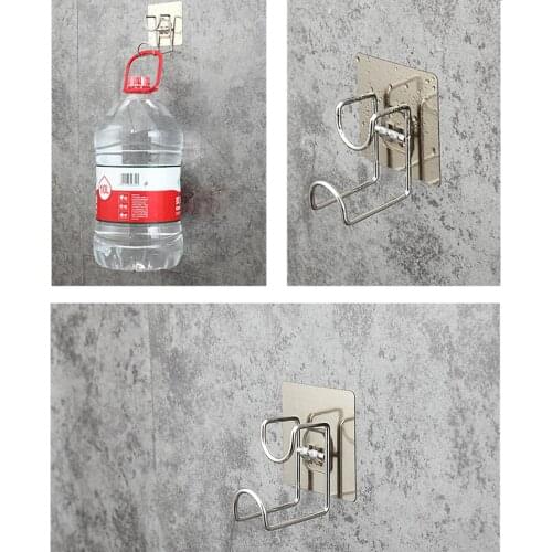 Kitchen Bathroom Creative Door Sticky Hanger Holder Wash Basin Holder Wall Mounted Stainless Steel Strong Adhesive Hook