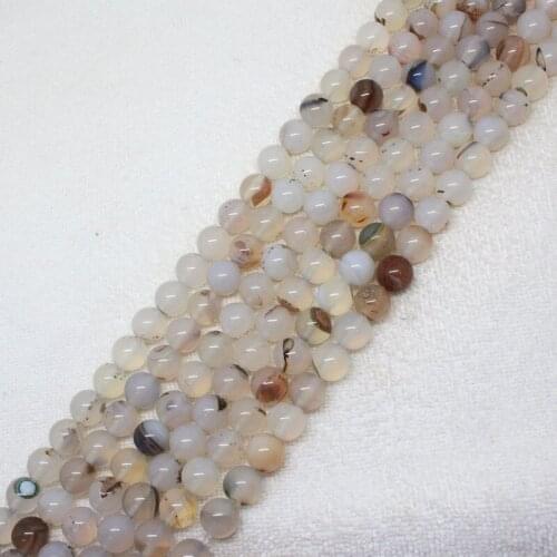 10mm Natural White Multicolor Agates Round Stone DIY Loose Beads 15"