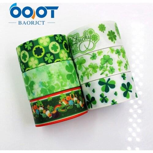 OOOT BAORJCT 181116 25 mm 10-yard Clover Ribbon Thermal Transfer Printing Grosgrain Wedding Accessories DIY Handmade Material