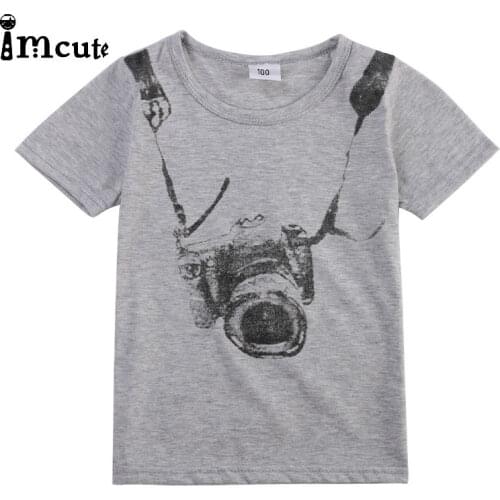 Toddler Child Summer Short Sleeve T-Shirt Kids Cotton Grayphotography T Shirts For Baby Boy TShirt Tops Tee 2 3 4 5 6 7 8 Years