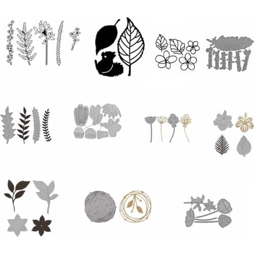 Leaves Flower Branches Shape Metal Cutting Dies Stencil Scrapbook Album Embossing For Gift Card Making Handcraft 2019