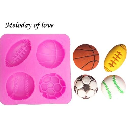 Ball football baseball soap mould cake decorating tools DIY baking fondant silicone mold Dessert Decorators T0149