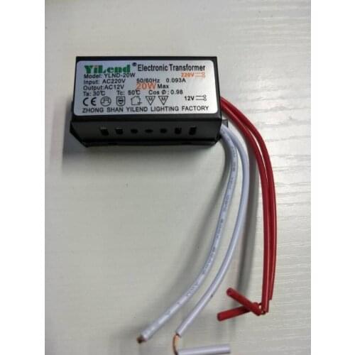 New 1 piece AC 220V to 12V Electronic Transformer 20W LED driver Power Supply for MR11 MR16 G4 Lamp bulbs