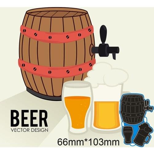 66*103mm Beer keg and Beer mug new Metal Cutting Dies for card DIY Scrapbooking stencil Paper Craft Album template Dies