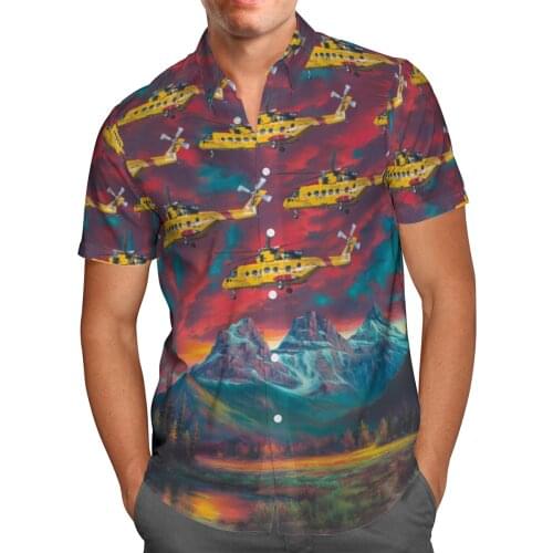 Helicopter 3D Print Beach Hawaiian 2021 Summer Shirt Short Sleeve Shirt Streetwear Oversized 5XL Camisa Social Chemise Homme A67