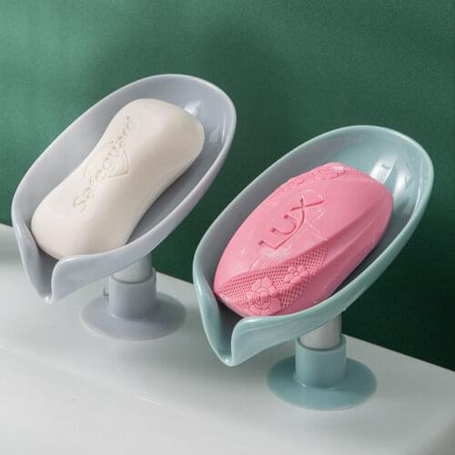 Bathroom Supplies Bathroom Shower Soap Holder Leaf Shape Soap Box Drain Soap Holder Box sponge Storage Plate Tray Bathroom Gadg
