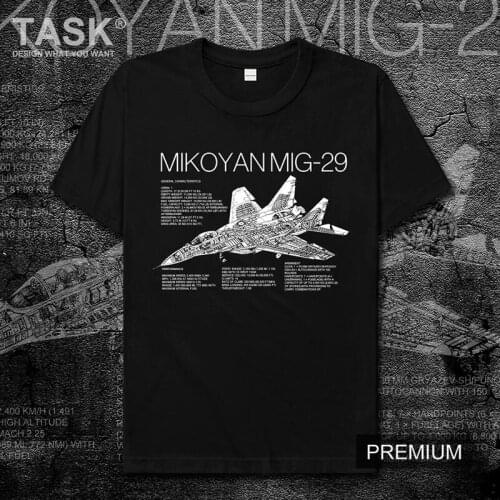 Russia Mikoyan MiG29 Air Force Jet Fighter T-shirt Mens printed casual cotton tees Teen Male hip hop hipster streetwear tops 01