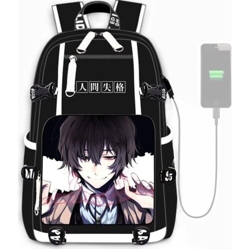 Schoolbag Anime Bungou Stray Dogs Pattern Backpack Mochila Laptop Rucksack Travel Bag Bookbags for Students Boys Girls