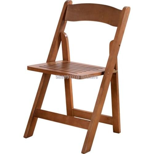 Folding Chair Dining Chair Folding Back Chair Solid Wood Folding Back Chair Folding Computer Chair Leisure Home Office